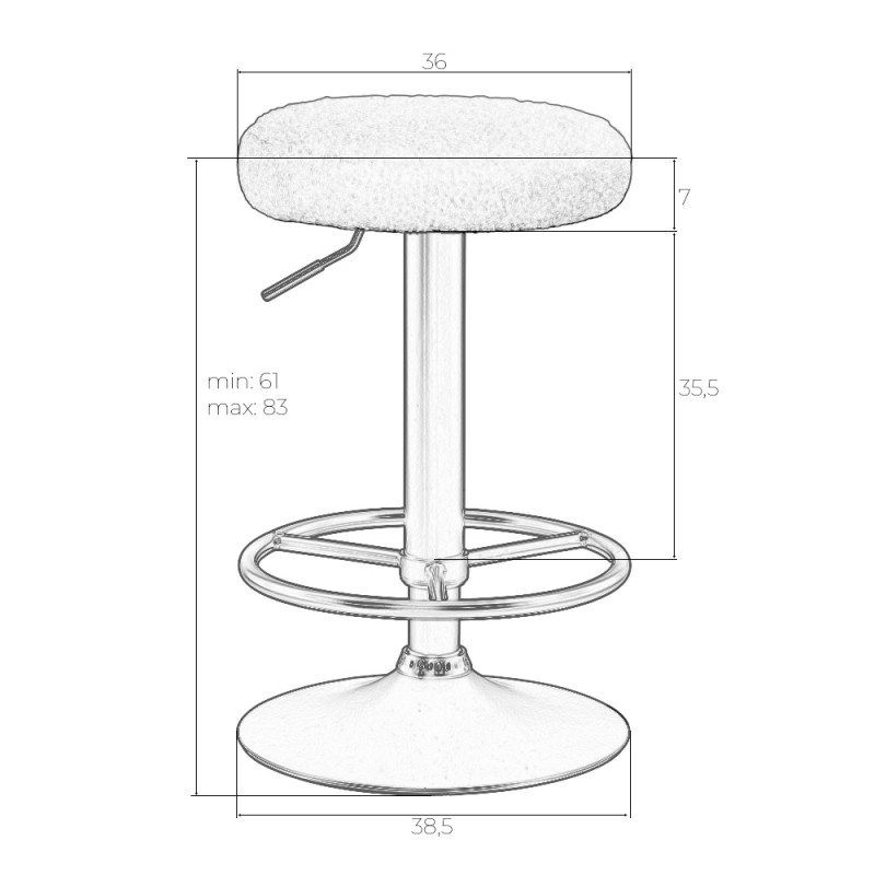 Барный стул Dobrin Teddy Black